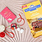 Sneh Cute Owl Rakhi & Milk Caramel Chocolates