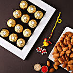 Sneh Traditional Rakhi With Almonds & Ferrero Rocher