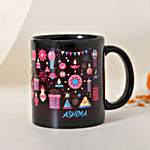 Personalised Diwali Theme Black Mug