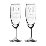 For Love Personalised Champagne Glass Set