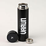 Personalised LED Black Temperature Bottle