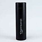 Personalised Temperature Display Black Water Bottle