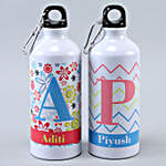 Set Of 2 Personalised Water Bottles Hand Delivery