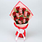 Red Roses Bunch With Nestle Kitkat Chocolates