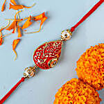 Sneh Beads Rakhi with Floral Mug & Cushion