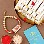 Sneh Radha Krishna Bracelet Rakhi & Kaju Roll