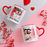 Personalised Red Heart Handle Mugs
