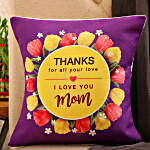 I Love U Mom Printed Cushion