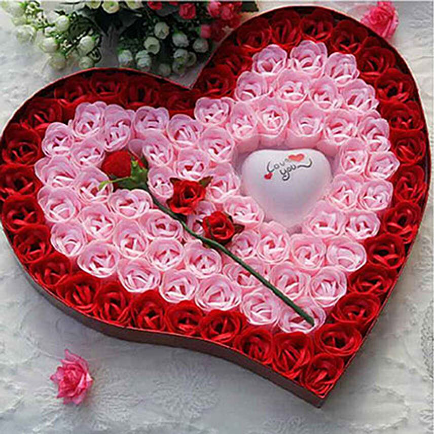 92 Rose Flower Soap In Heart Box