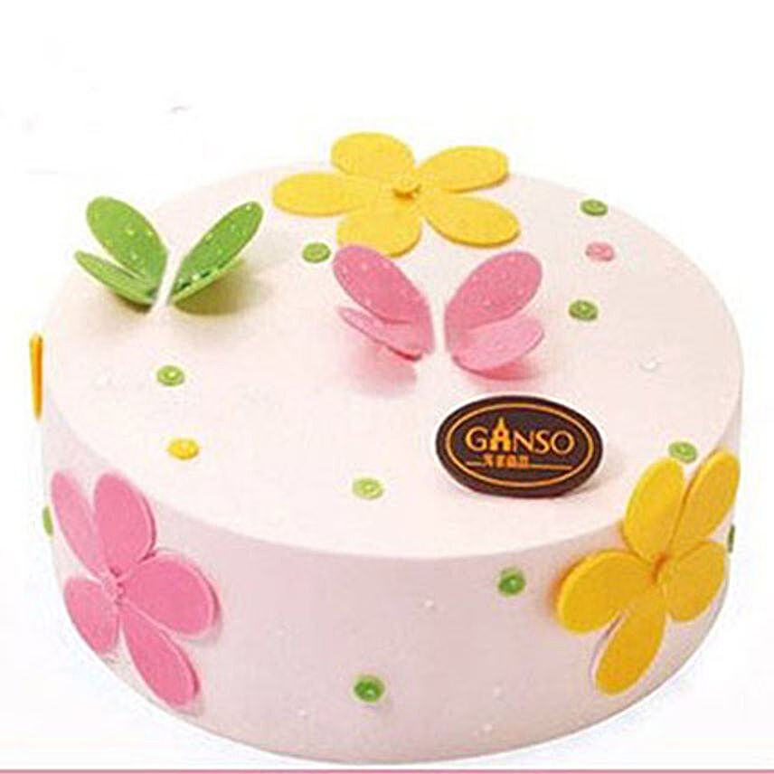 Colorful Cream Flowers Cake