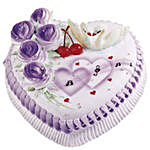 Purple Cream Roses Cake
