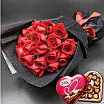 Romantic Combo Of Red Roses N Chocolates
