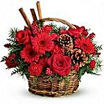 Red And Burgundy Flowers Christmas Bunch