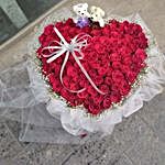 Romantic Red Roses Heart Arrangement