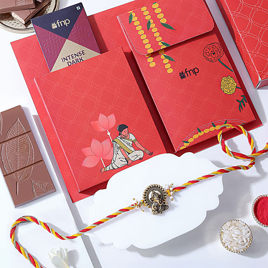 Divine Ganesha Rakhi Chocolate Hamper