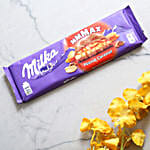 Sea Blue Pearl Rakhi And Milka Peanut Chocolate