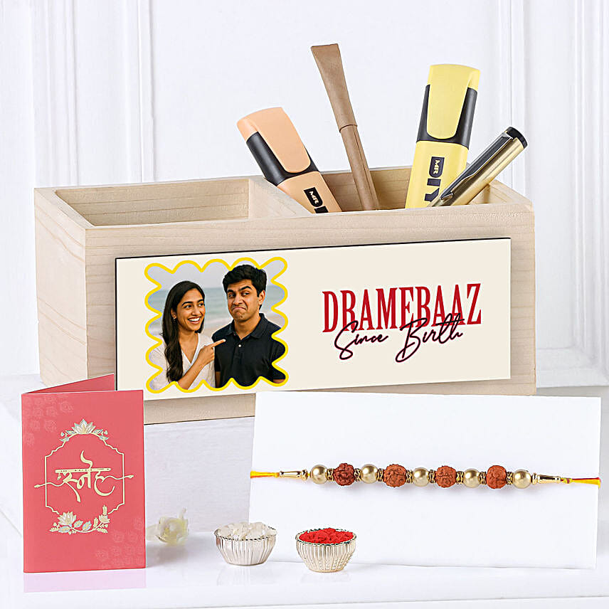 Twin Slot Table Organiser with Rudrakash Rakhi