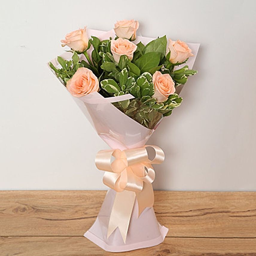 Bouquet Of Peach Roses EG:Gifts to Egypt