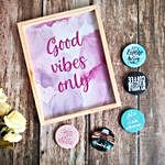 Good Vibes Only Wall Hanging And 5 Badges