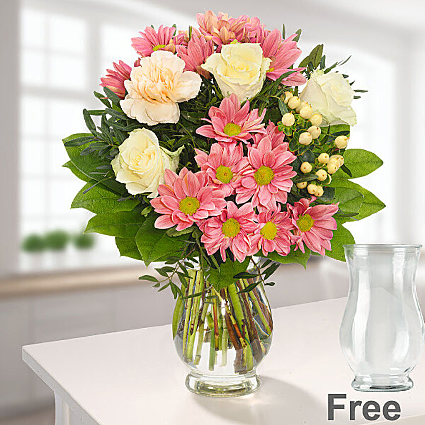 Blushing Affection Floral Vase