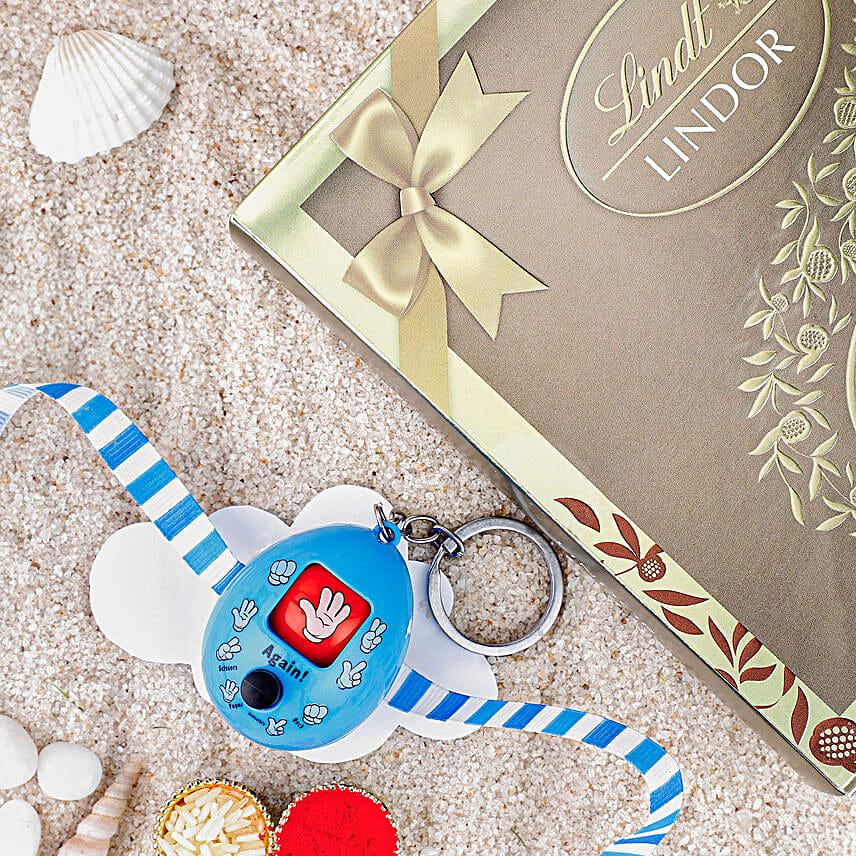 Playful Rock Paper Scissors Toy Rakhi N Chocolaty Delights