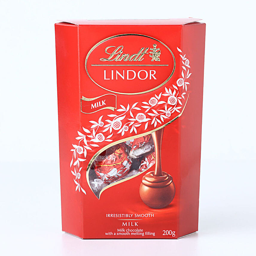 Red Gemstone Mauli Rakhi N Lindt Chocolate Combo