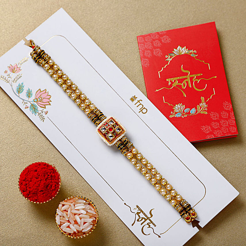 Regal Ethnic Work Rakhi N Lindt Chocolate Gift Set