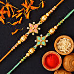 Stone Floral Rakhi Combo And Healthy Almonds