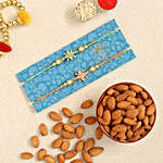 Stone Floral Rakhi Combo And Healthy Almonds
