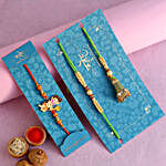 3 Traditional Rakhis And Delectable Chocolate Hamper