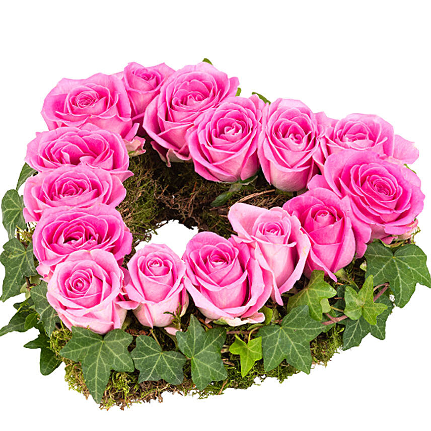 Heart Shaped Pink Aqua Rose Velvet