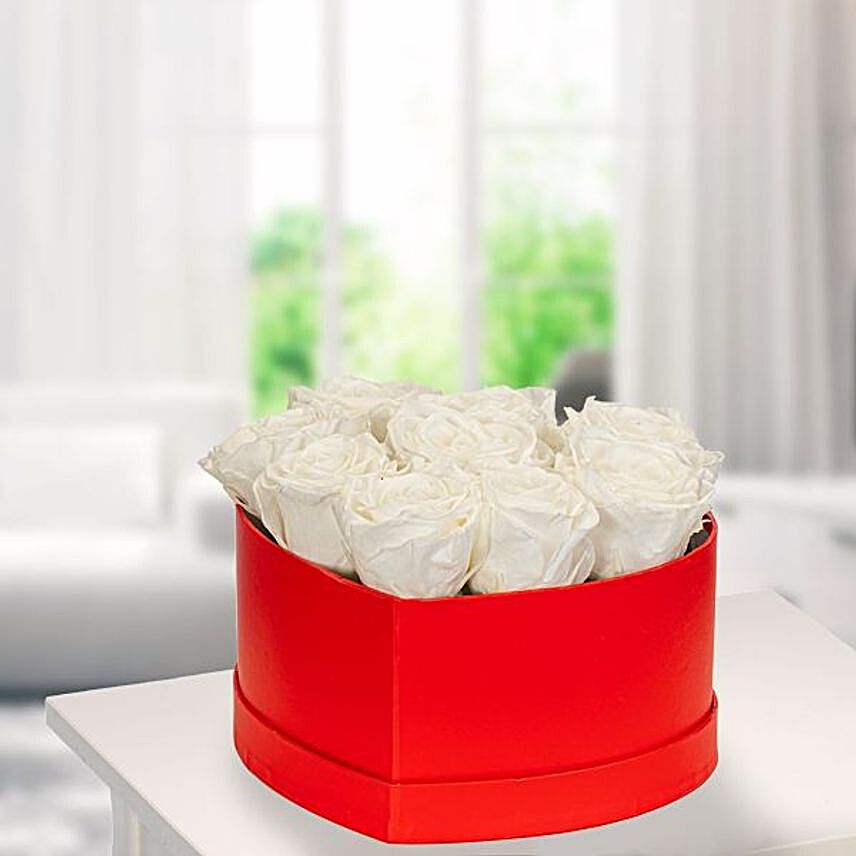 Heart Shaped Box With White Roses
