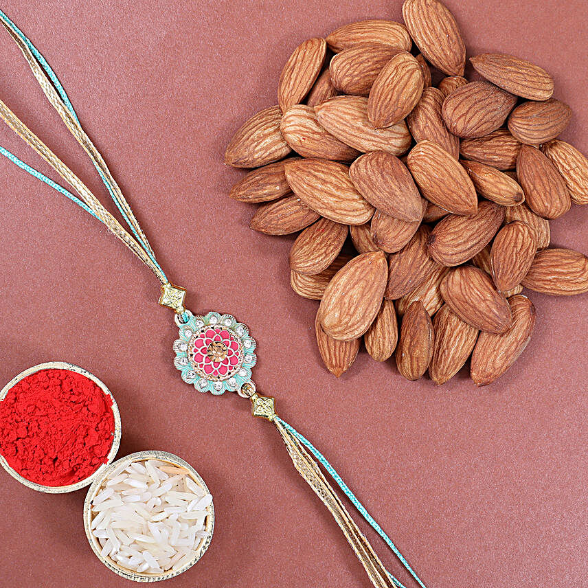 Traditional Design Rakhi And Almonds
