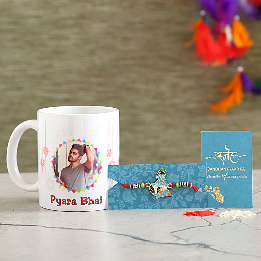 Bal Krishna Kids Rakhi And Personalised Mug Combo