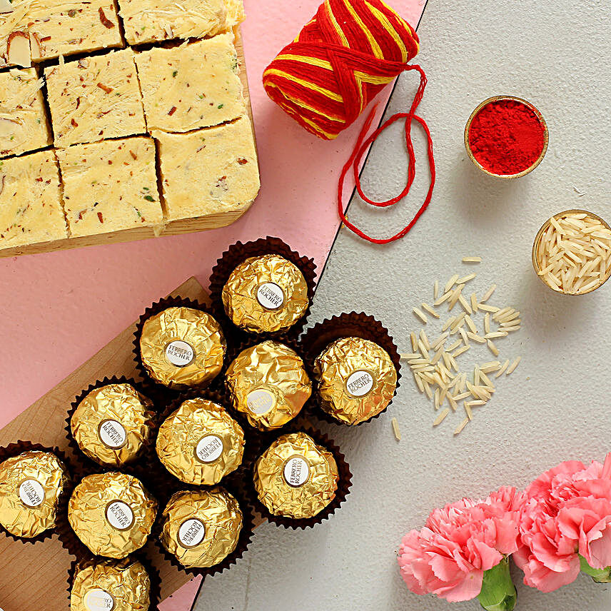 Happy Bhai Dooj Ferrero Rocher And Soan Papdi Combo:Sweets to Germany