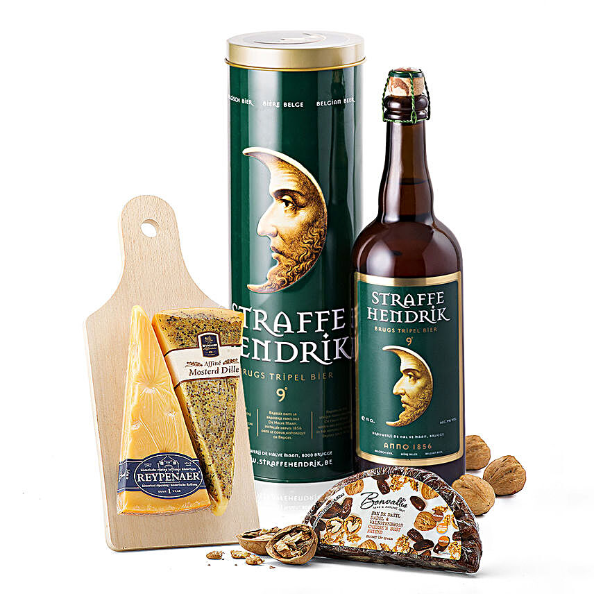 Straffe Hendrik Tripel Beer And Dutch Cheese Gift Set:Christmas Gift Hampers to Germany