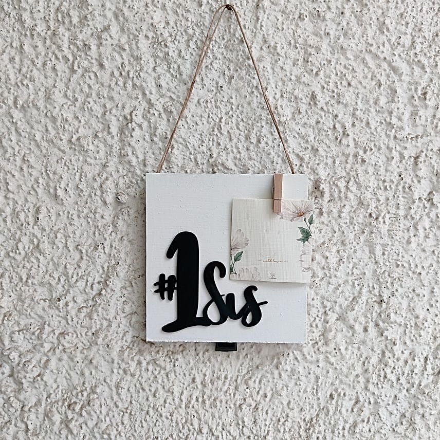 Personalised No 1 Sis Wall Hanging Frame:Rakhi Return Gifts for Sister in Germany