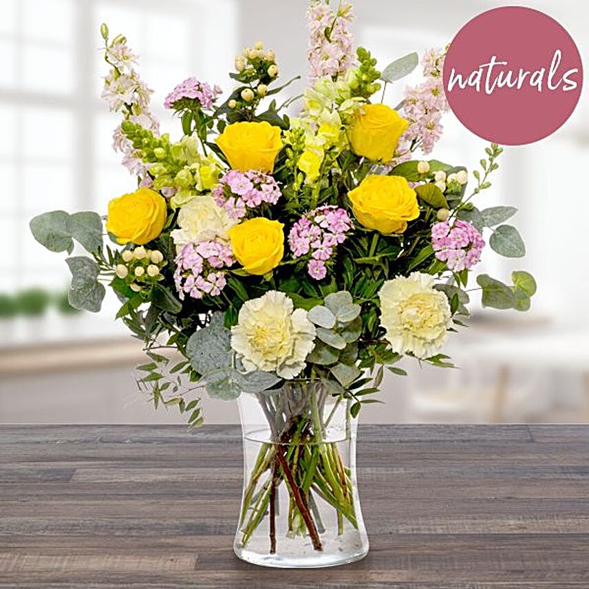 Sunny Mixed Flowers Bunch:Send Anniversary Gifts to Germany