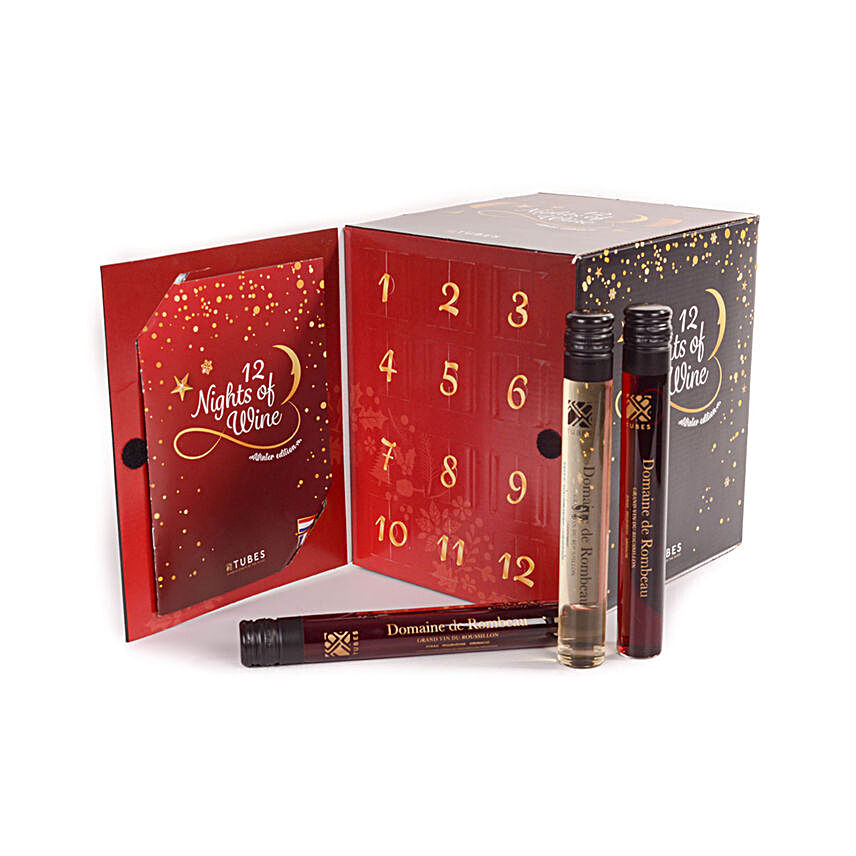 12 Nights Of Wine Tubes Advent Calendar Gift:Christmas Gift Hampers to Germany