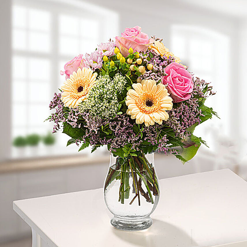 Romantic Vibes Floral Mix With Free Vase