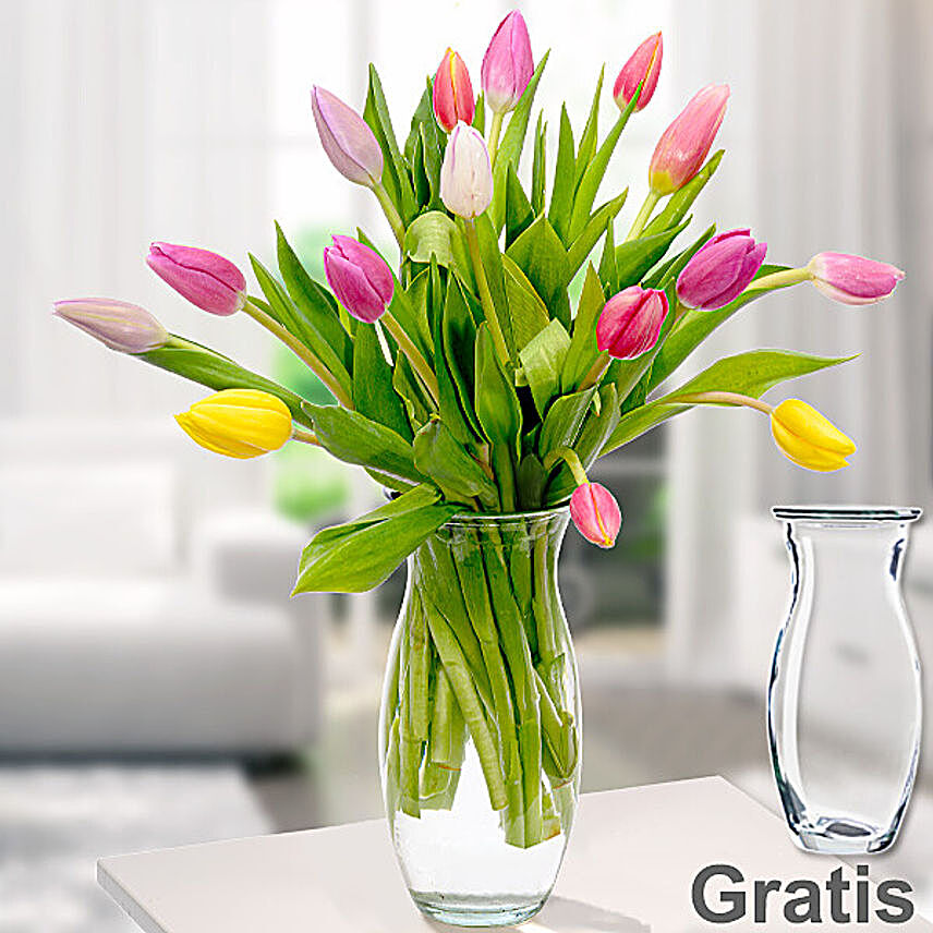 Mixed Tulips Bouquet With Free Gifts