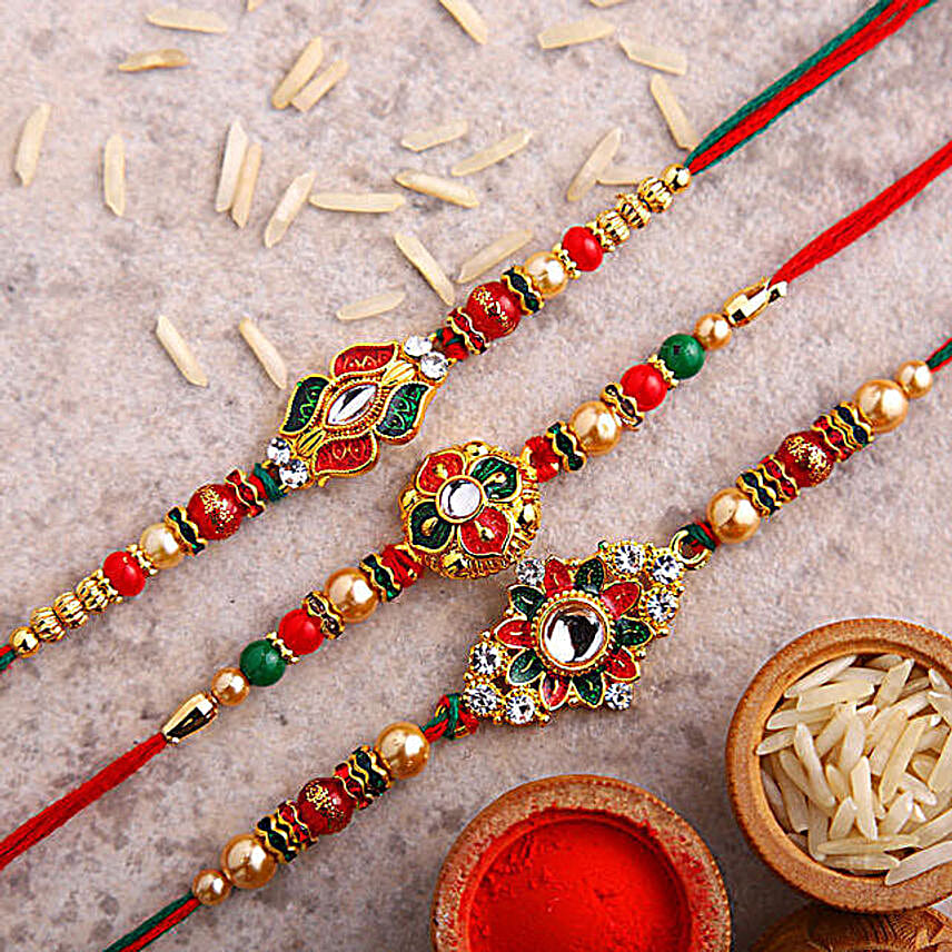 Sneh Meenakari Rakhi Set of 3