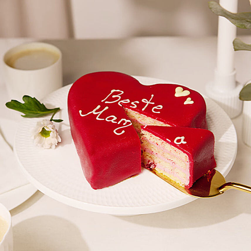 Strawberry Heart Cake Beste Mama
