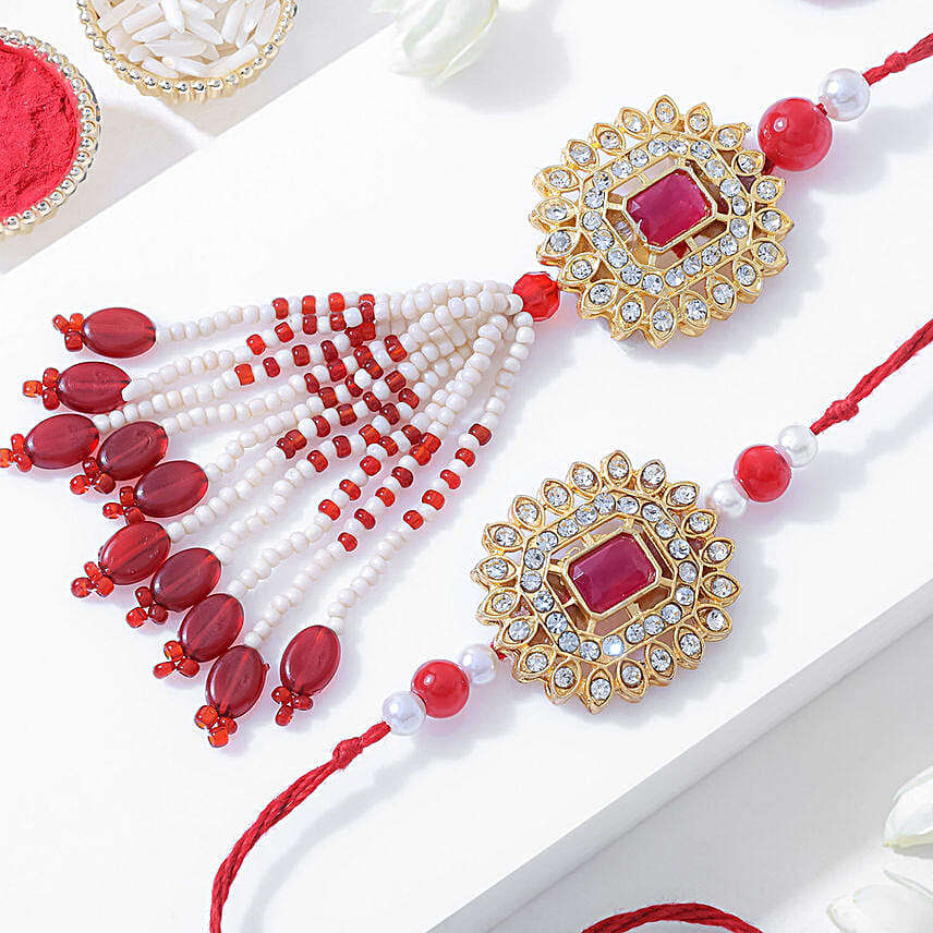 Bhaiya Bhabhi Rakhi Hamper with Sweets N Almonds