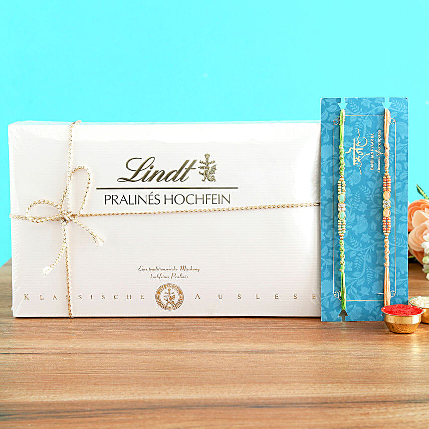 2 Stone Rakhis And Lindt Pralines