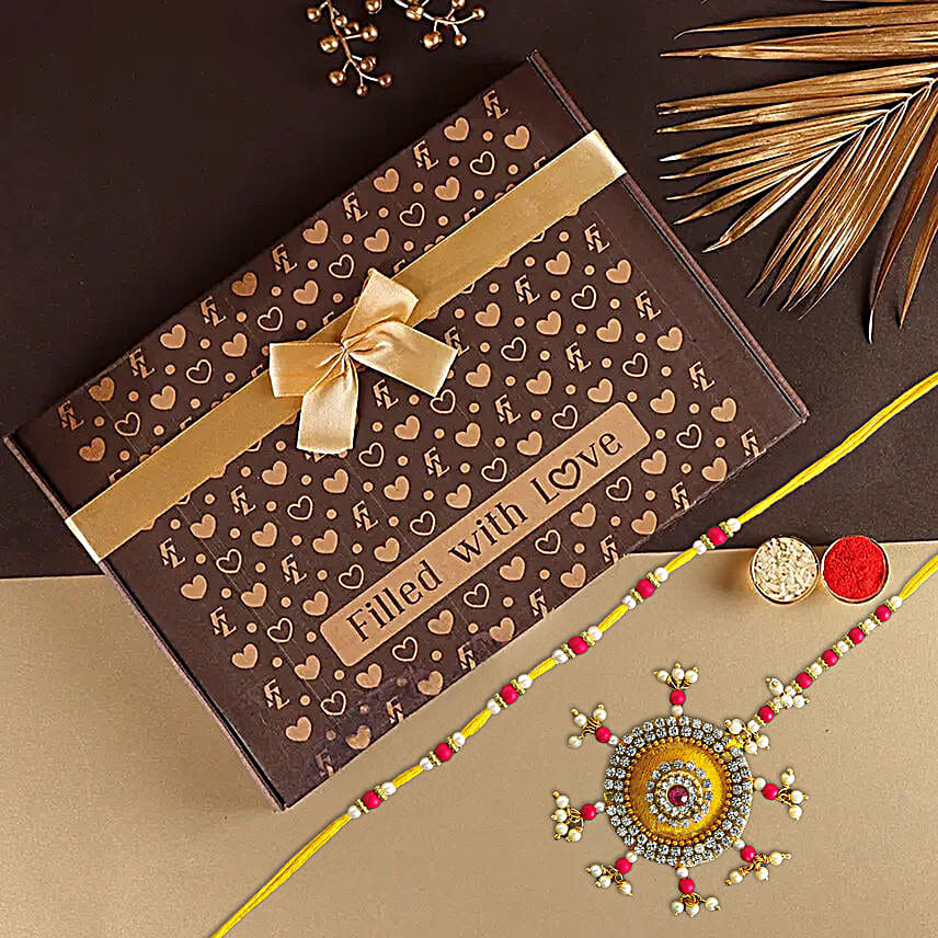 Bhaiya Bhabhi Beads Rakhi Set N Delectacle Bonbons Gift Box