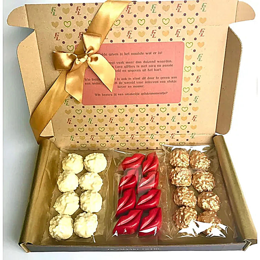 Bhaiya Bhabhi Beads Rakhi Set N Tempting Bonbons Gift Box