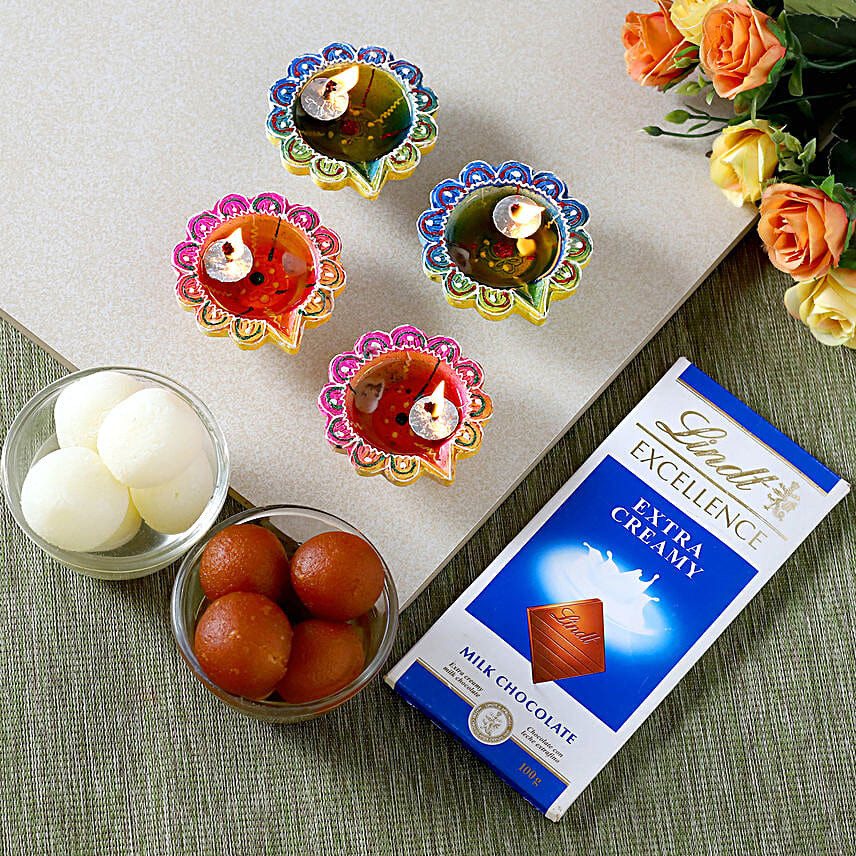 Designer Diyas With Lindt And Sweets