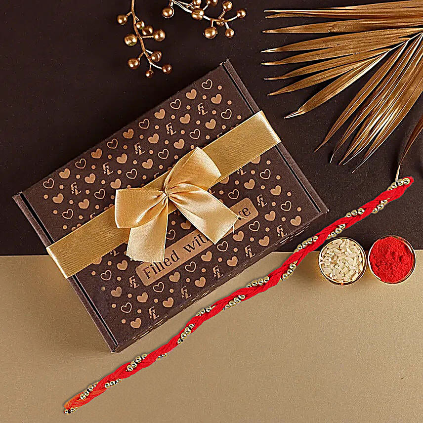 Elegant Mauli Rakhi N Delicious Bonbons Gift Box