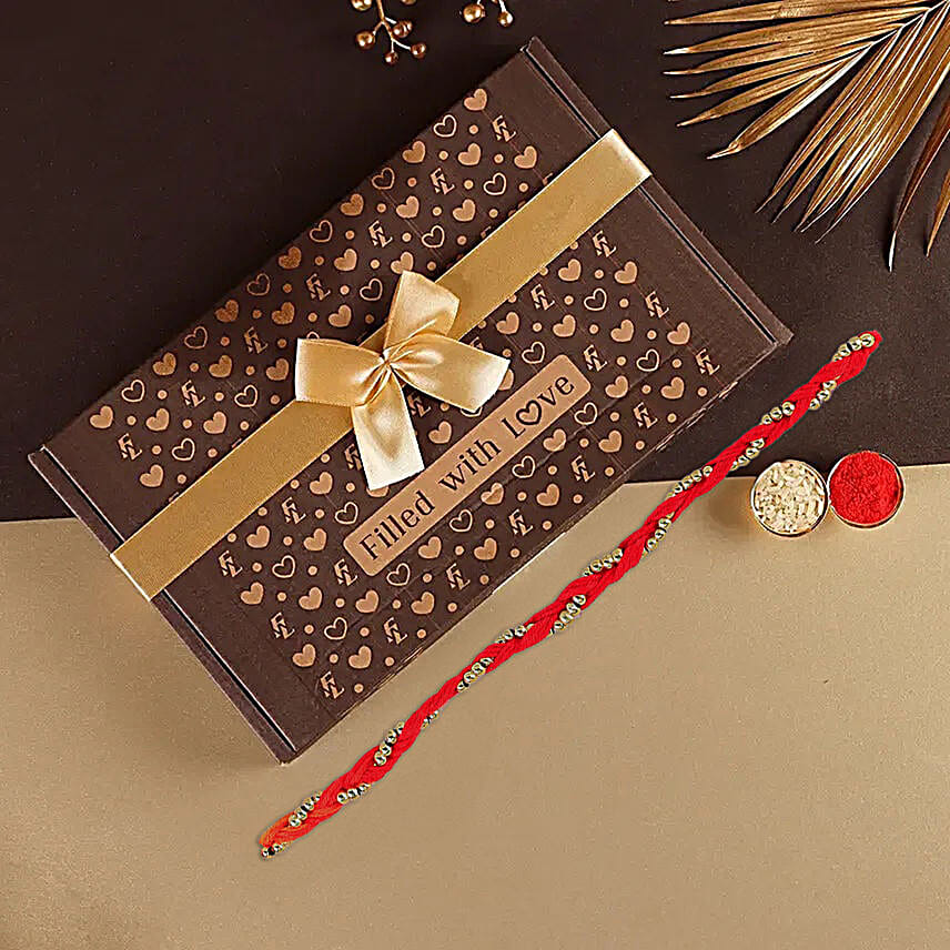 Elegant Mauli Rakhi N Tempting Bonbons Gift Box